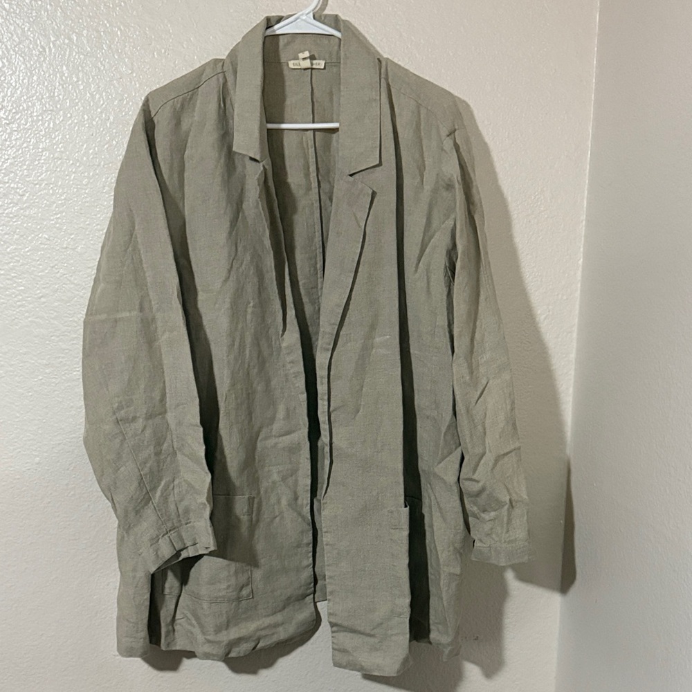 Eileen fisher Sz 3X organic linen Beige Casual Jacket natural fiber - Picture 2 of 9